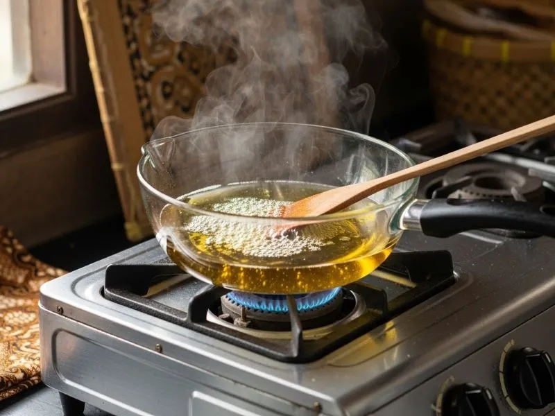 Cara mengurangi kadar air dalam minyak jelantah